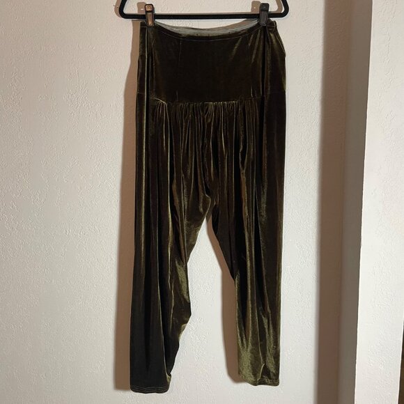 Handmade Brown Green Velvet Whimsigoth Pants Sz Small. - Picture 1 of 6